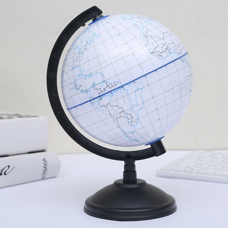 ใหม่ Scrubable World Earth Globe แผนที่ภูมิศาสตร์การศึกษาของเล่นขาตั้งสำนักงานบ้าน Ideal Miniature ของขวัญ Office Travel Marker