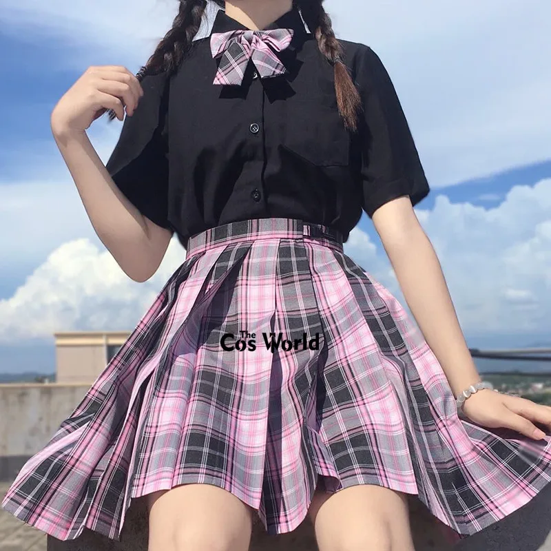 [Spicy Girl] Japanese Summer High Waist Pleated Plaid Skirts For JK School Uniform Students Cloths