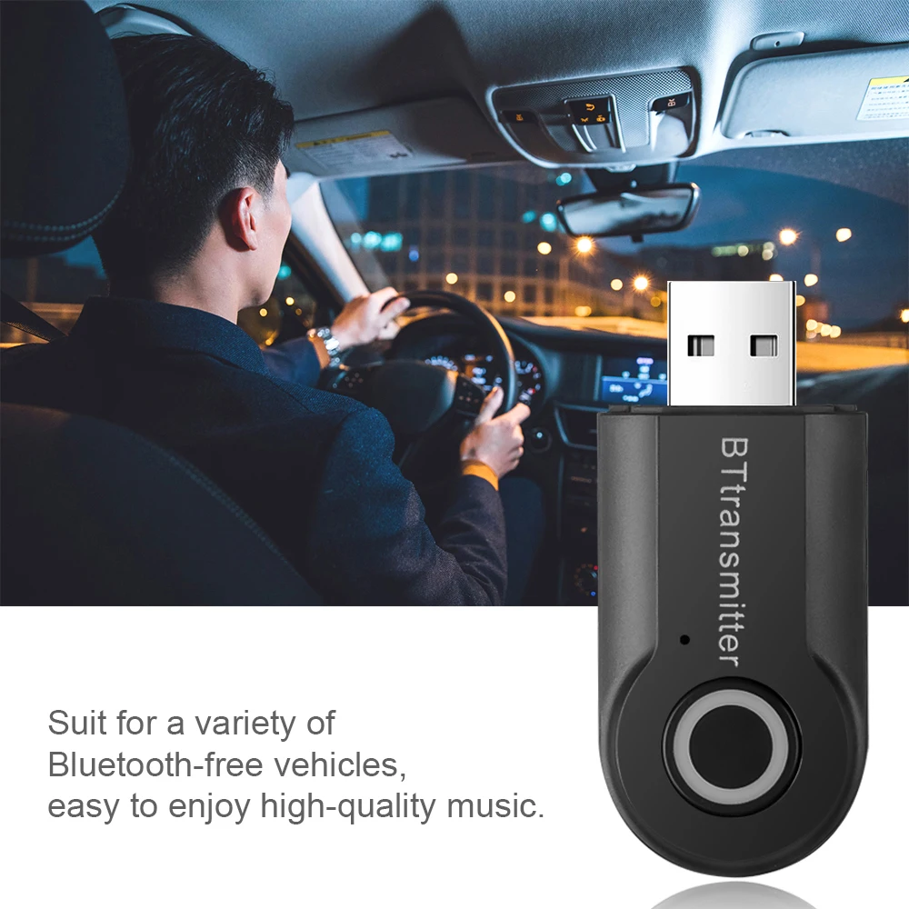 KEBIDU Bluetooth Transmitter Wireless 3.5mm Stereo Audio USB Music Adapter for TV Phones Projector Notebook PSP MP3