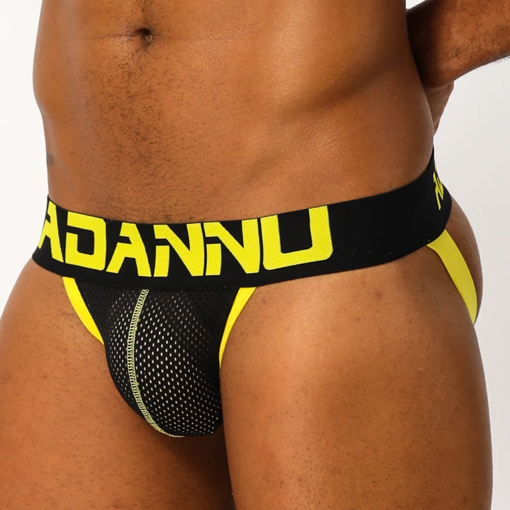 Roupa íntima Jockstrap masculina, cueca tanga gay, calcinha masculina, bolsa de algodão, calcinha deslizante, cordão G