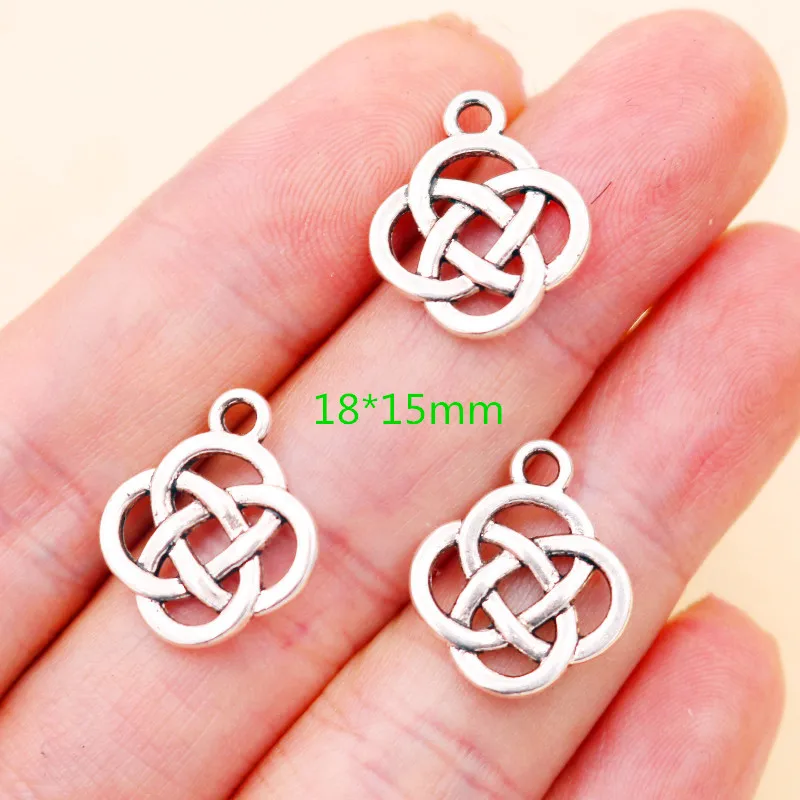 Vintage Rope Knot Pendant, Chinese Knot Charms, Irish Knot Charms, DIY Metal Jewelry Handicrafts A2127 20pcs
