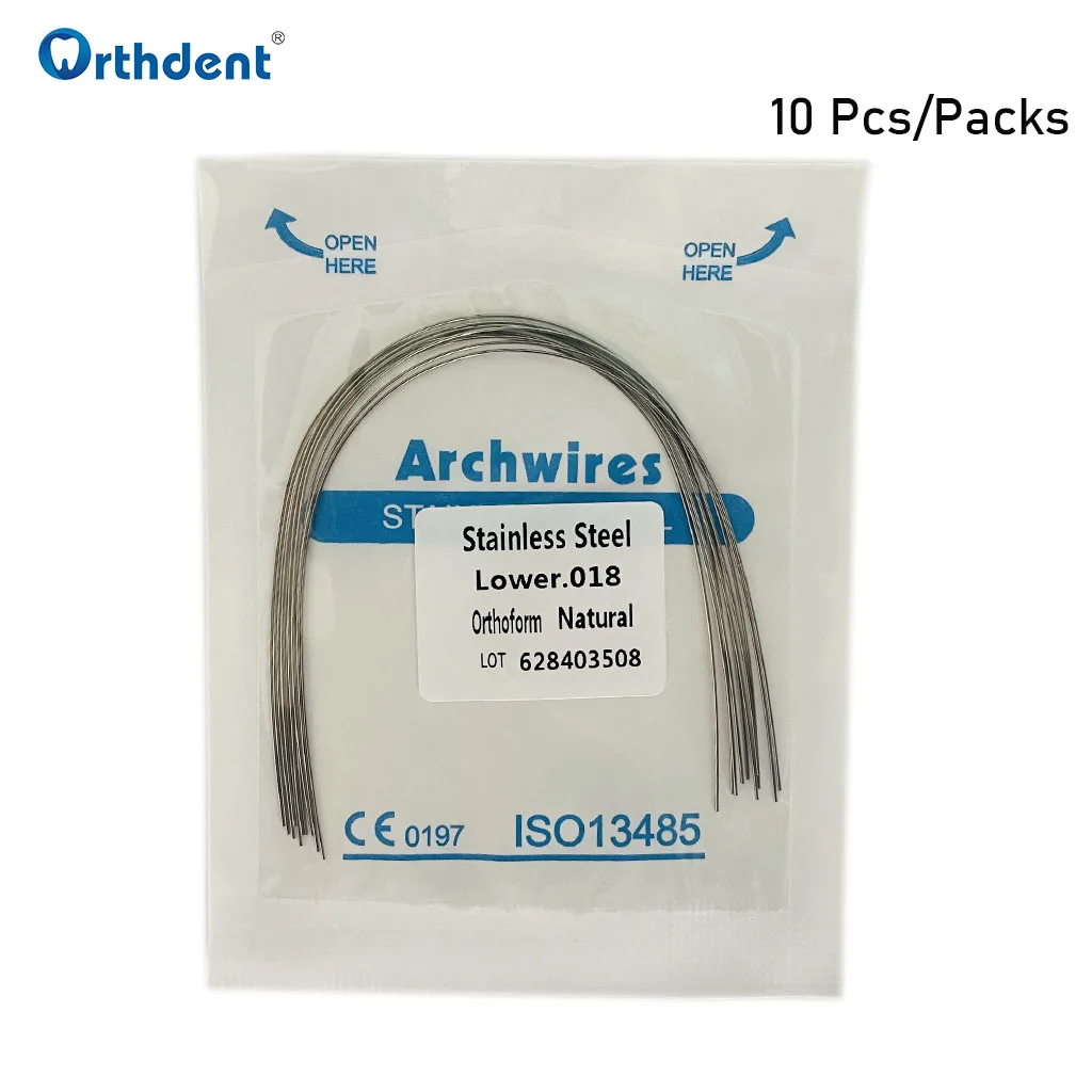 2 Packs Dental Stainless Steel Wire Orthodontic Arches for Braces Round/Rectangular Archwire Natural Form Dentistry Material