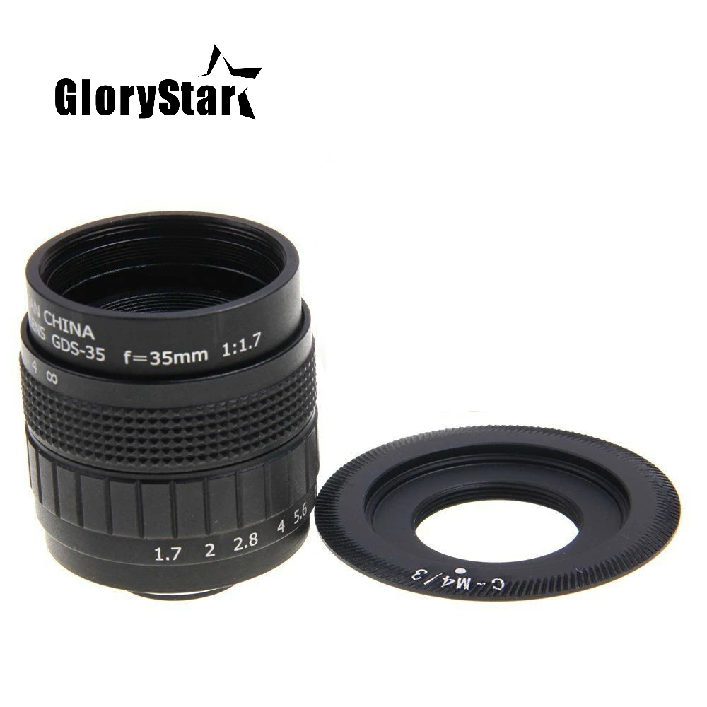 GloryStar-35mm F1.7 C 마운트 CCTV F1.7 렌즈 마이크로 4/3 m4/3 올림푸스 EPL5 EPM3 EPL7, EP1 EP2 EP3 EP6 EPL6 EPL3 용 CCTV F1.7 렌즈