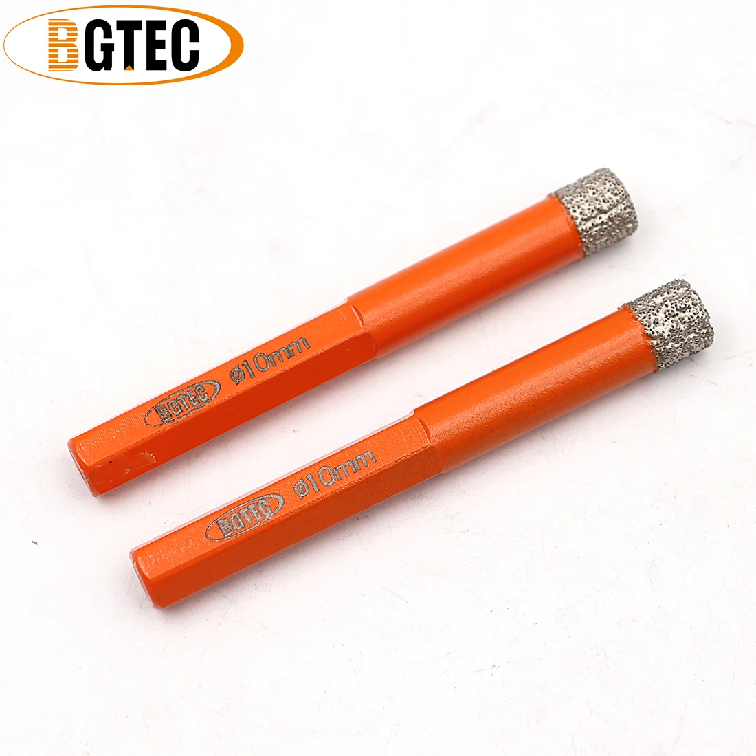 BGTEC 2pcs Hex shank 10 millimetri di Vuoto Brasato punte di perforazione del diamante A Secco punte da trapano per ceramie piastrelle di granito