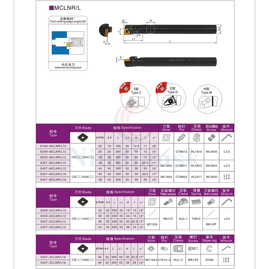 S20R-MCLNR12 S25S-MCLNR12 Internal Mengubah Dudukan Alat S16Q-MCLNR12 MCLNL 10Pcs CNMG1204 CNC Bubut Alat Karbida Sisipan Bubut Set
