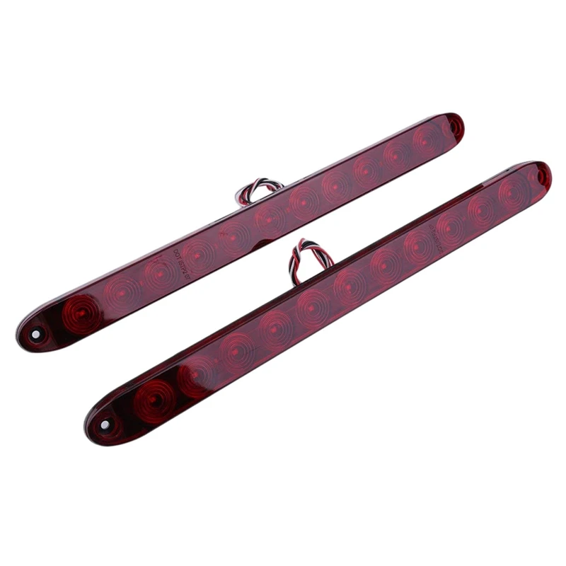 2Pcs Red 15 Inch 11 Led Trailer Light Bar Sealed Stop Turn Tail Park Third 3Rd Brake Light Truck Trailer Marker Id Bar Waterproo