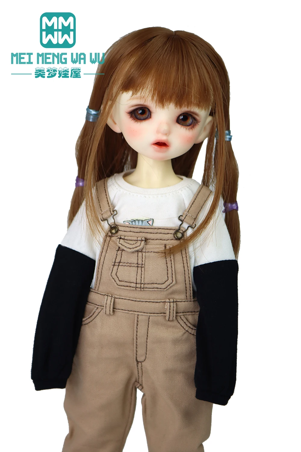 BJD dolls clothes for 28cm-30cm 1/6 BJD MYOU YOSD doll accessories Fashion denim overalls khaki, blue