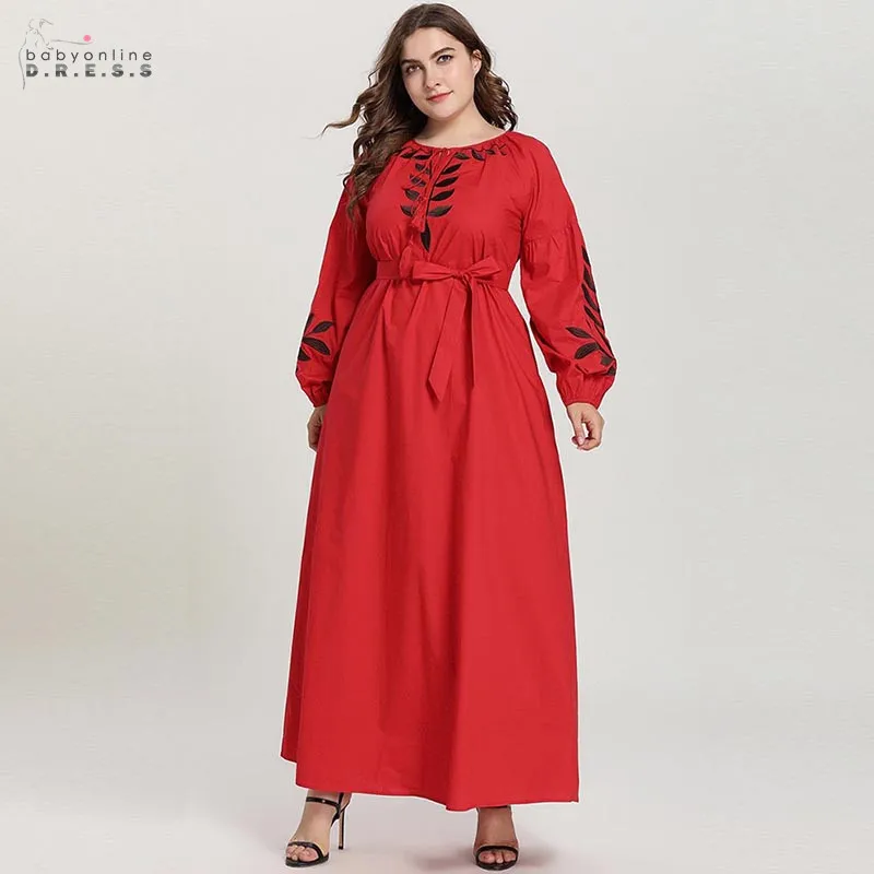 

Middle East Red A-line Arabic Long Evening Dress Long Sleeves Tassel Dubai Evening Gown Muslim Robe de Soiree Abendkleider