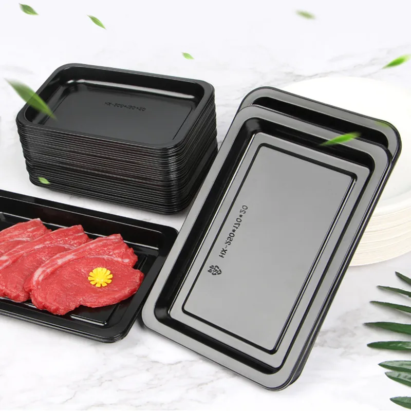 Vacuum Skin Tray Disposable Fresh Lunch Box Salmon Plastic Supermarket Black Pork Steak Packaging Box