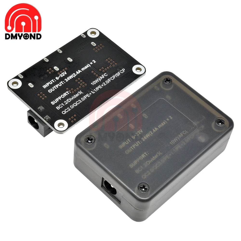 Módulo reductor de carga rápida para teléfono móvil, dispositivo Dual USB de 12V, 24V a 5V/9V, 2 canales, CC de 12V y 24V a QC3.0 2,0, carga rápida para coche