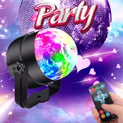 Mini Som Ativado LED Magic Ball Light 5W RGB Stage Light Com Remoto DJ Disco Light Ball Para Carro Festa de Casamento de Natal