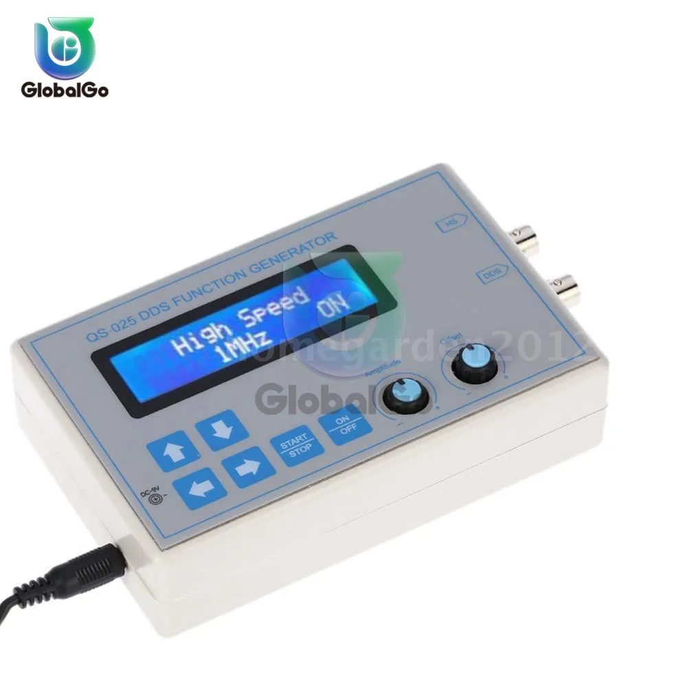 DC 9V 1602 LCD Display Digital DDS Function Signal Generator Module Sine Triangle Square Wave USB Cable 1HZ-65534HZ