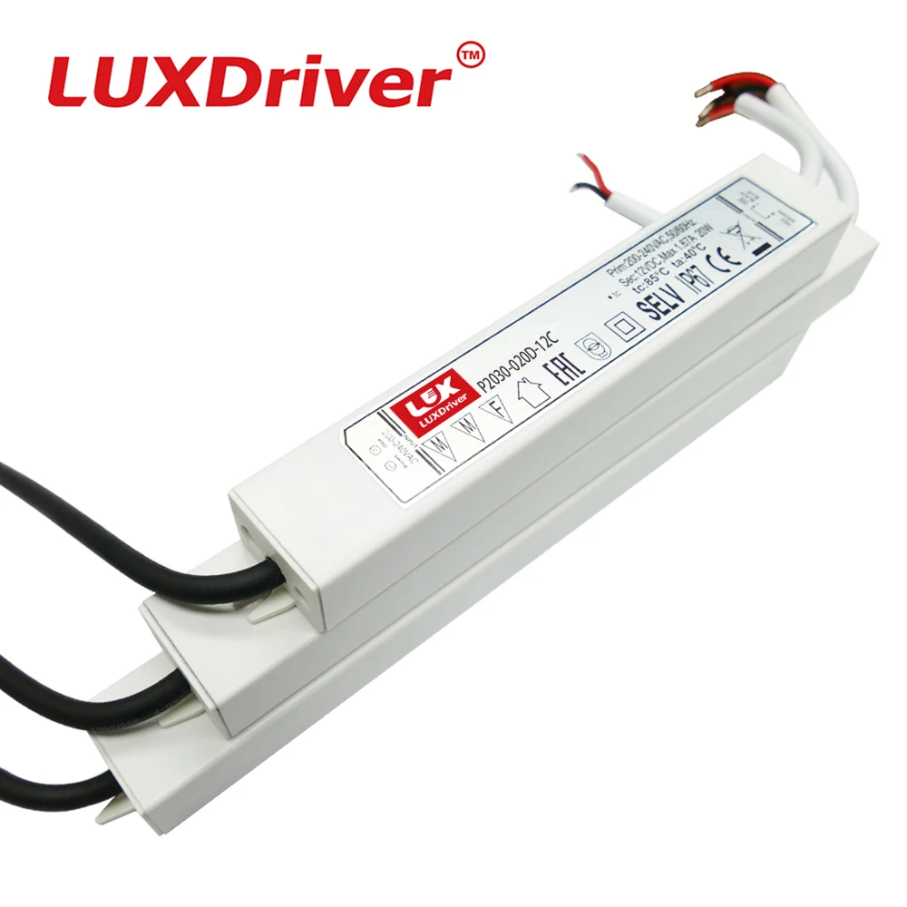 Ultra Thin 20W LED Power Supply DC 12V Driver For LED Strip Light Water-Proof Power Adapter