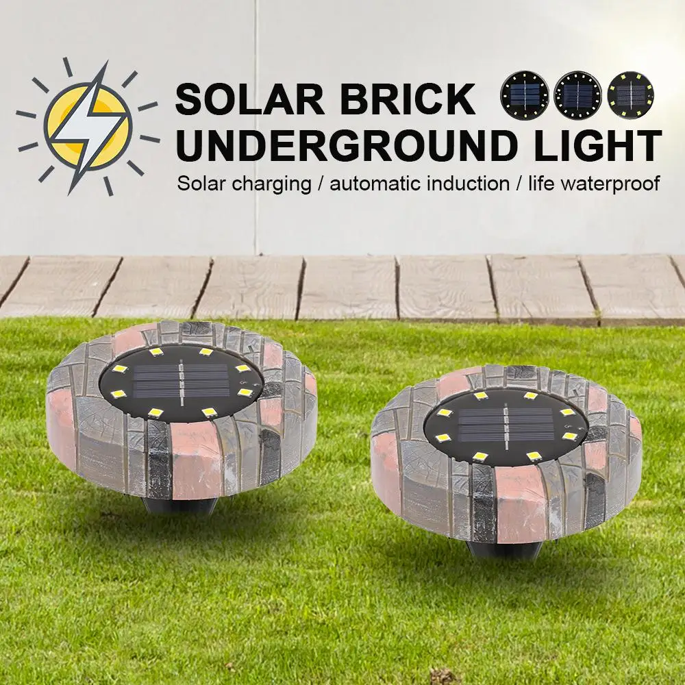 

8/12/16LED Ground Lamp Disk Lights Buried Light Waterproof Gutter Street Solar Power Lawn Patio Garden Decking Durable Outdoor