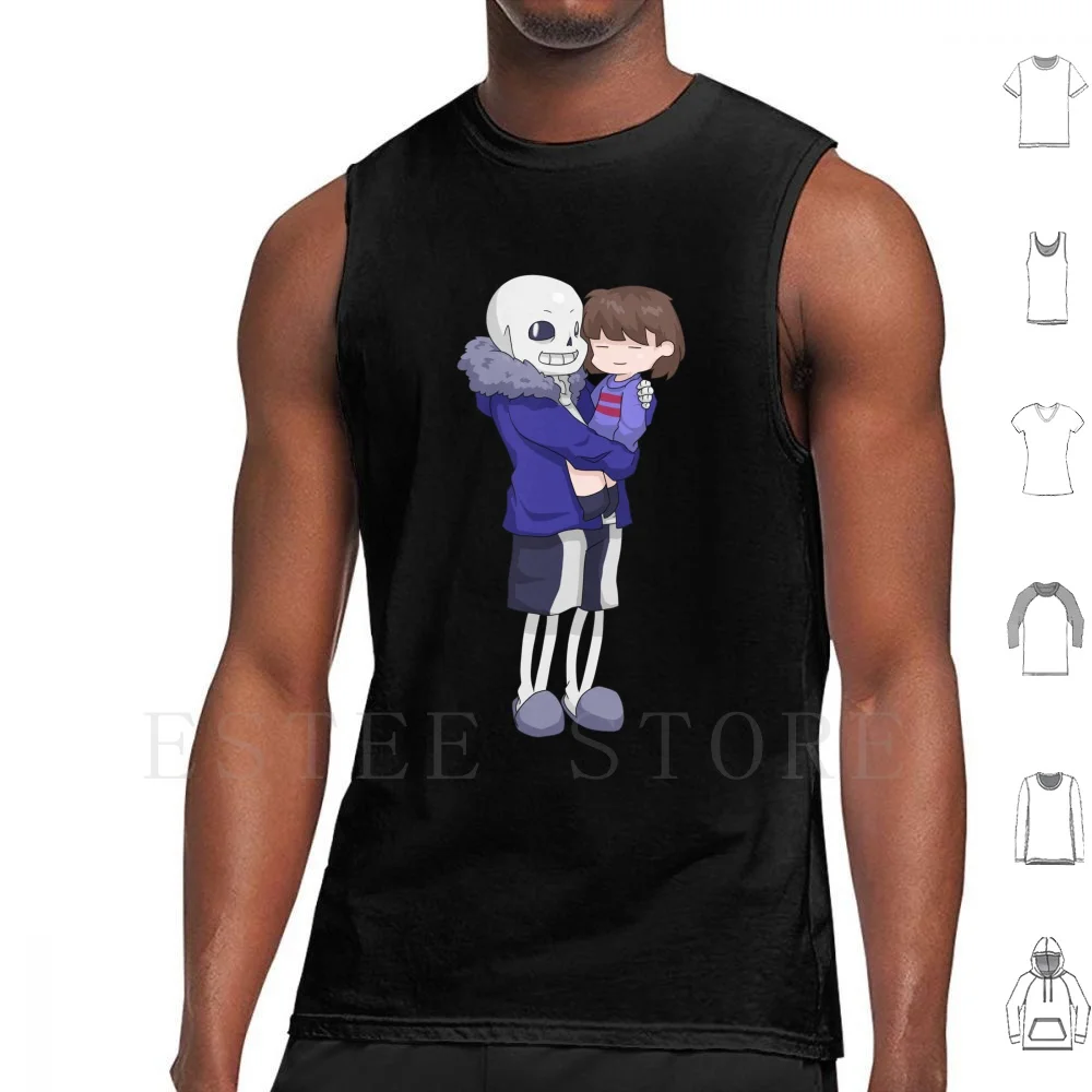 Undertale-Sans And Frisk Tank Tops Vest Sleeveless Undertale Sans Frisk