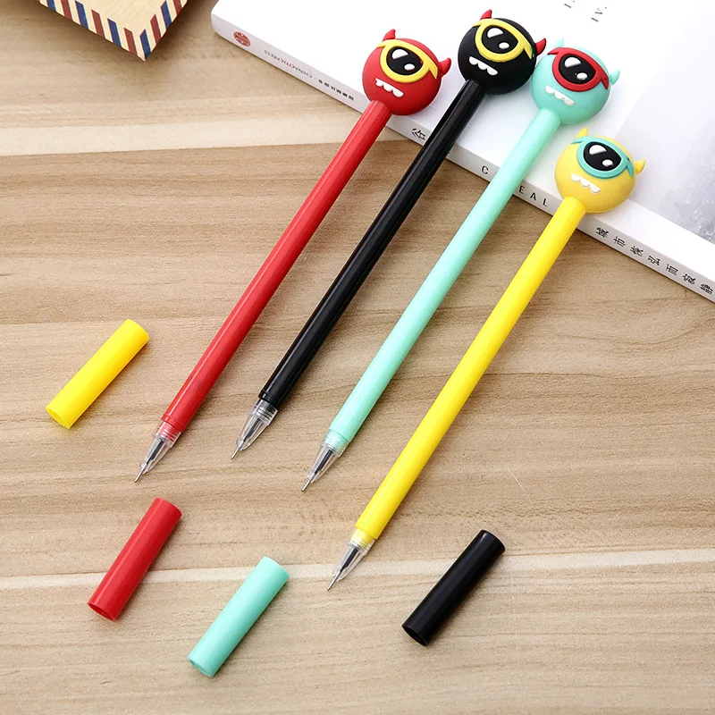 

50PCS South Korea's New Stationery Creative Cartoon Single-eye Strange Office Signature Pen Students Learn Black Gel Pens