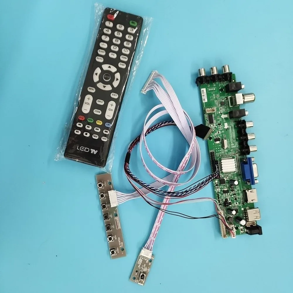 

Kit For LP156WF1 TL WLED DVB-T DVB-T2 1920X1080 VGA LED HDMI digital Signal controller board 40pin TV LVDS USB 15.6" remote