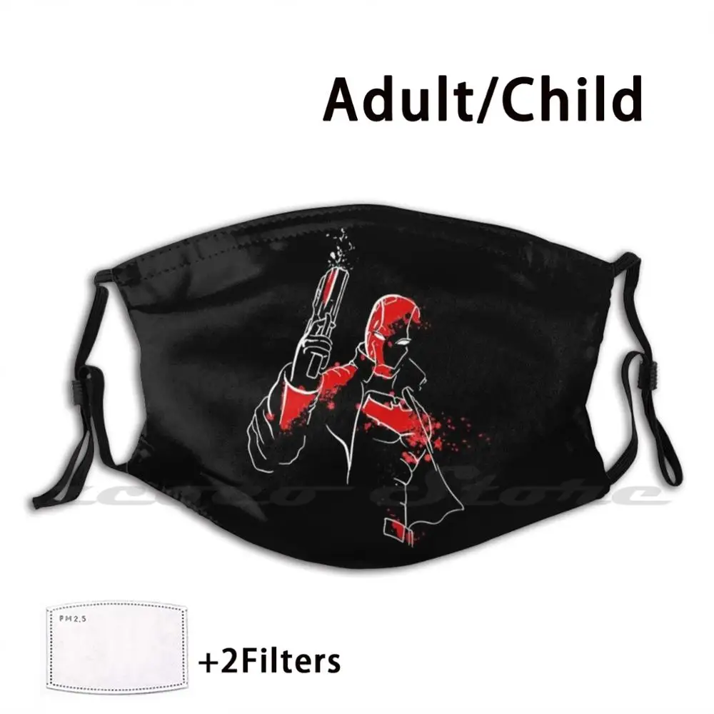 

Red Hood With A Splash Mask Adult Child Washable Pm2.5 Filter Logo Creativity Nightwing Death In The Family Comics Jason