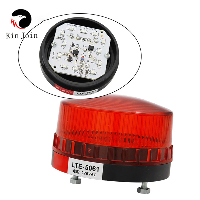 KINJOIN Blinkende warnung sound und licht anzeige 12v24V220V alarm LED immer helle strobe kleine LTE-5061