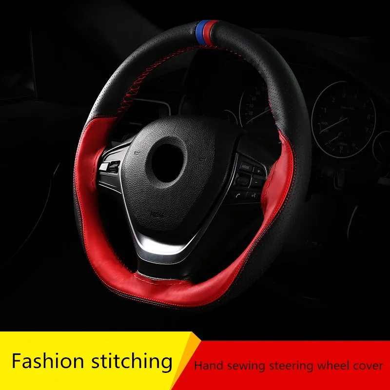 

Steering cover 38cm DIY Hand sewing Soft Anti slip Wear-resistant Car Steering-Wheel Braid With Needles Thread