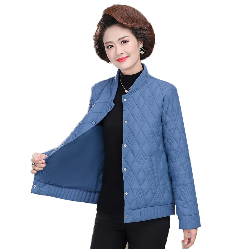 

Middle-aged and Elderly Women's Jackets Autumn Casual Short Jacket Large Size Winter Thin Section Down Cotton Outwear