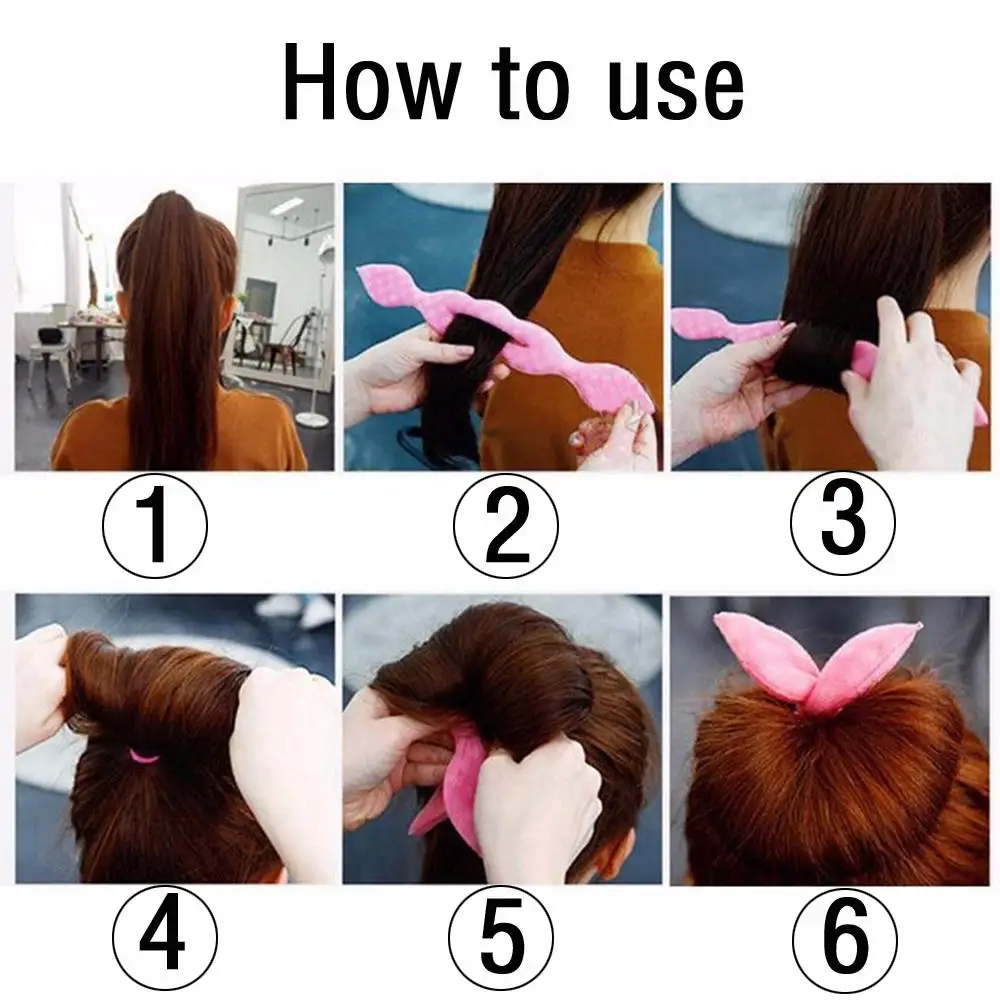 Magic Foam Sponge Clip Bun Rabbit Ears Curler Hairstyle Twist Maker Tool Dount Twist Hair Accessories Hair Styling Tools Hot