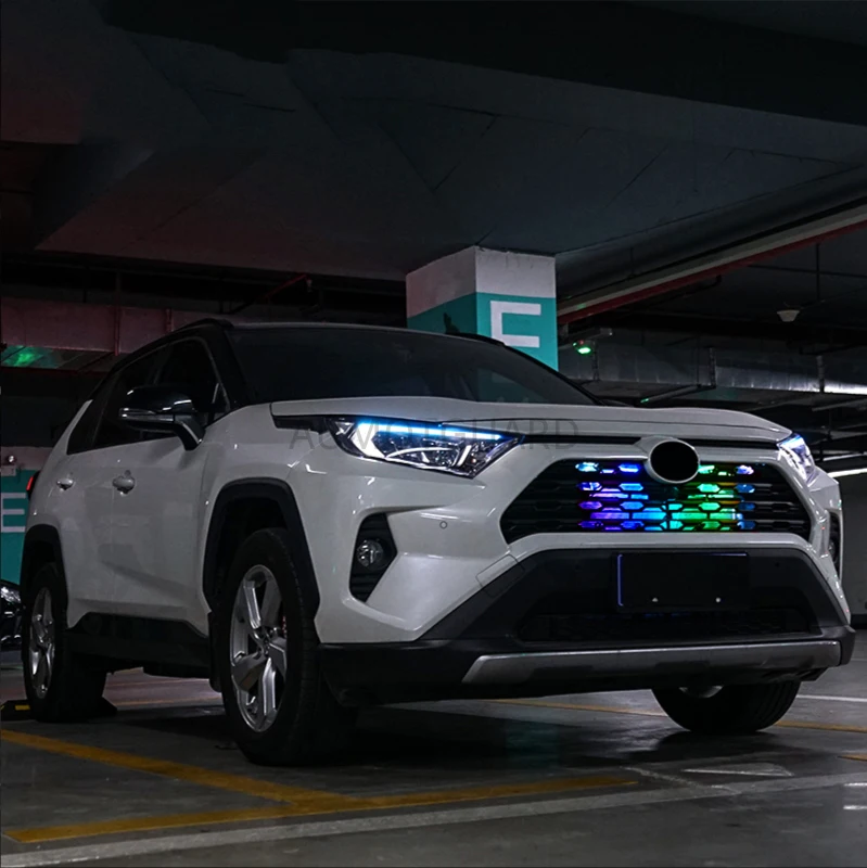 

Для Toyota RAV4 2019 2020 5th изменение решетка светильник семь Цвет украшения аксессуары снаружи атмосферу светильник