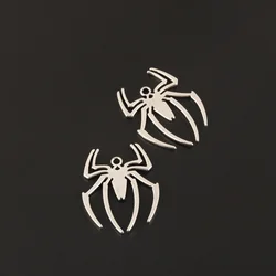 10pcs Silver Color Halloween Charms Spider Animal Pendant Craft Supplies Pendants For DIY Craft Making Accessorie