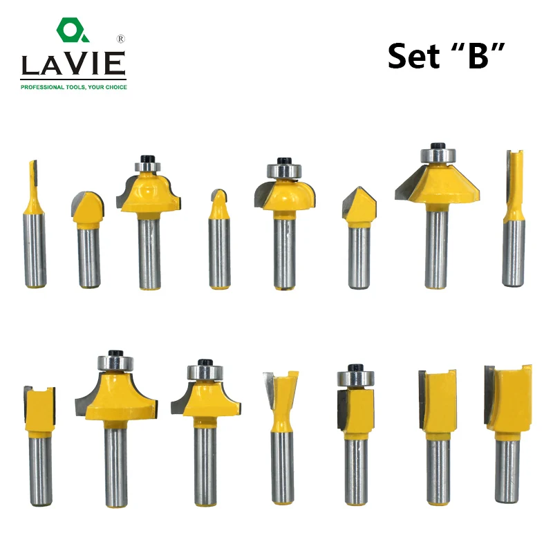 Imagem -05 - Lavie-router Bit Conjunto para Bits de Madeira mm Corte Fresa Reta Tungstênio Corte de Carboneto Madeira Mc02006 15 Pcs