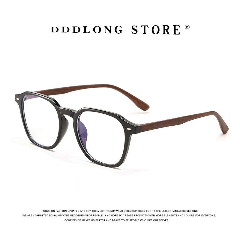 

DDDLONG Blue Light Blcoking Glasses Prescription Wood Eyeglasses Frame For Men Women Optical Eyewear D3