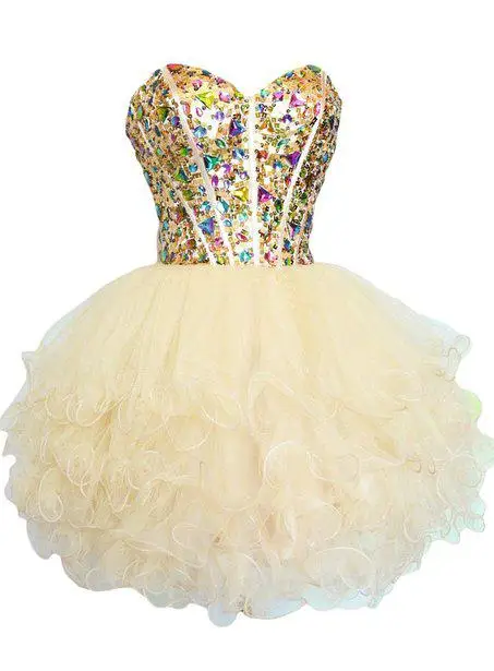 Vestido de cóctel con cuentas de cristal a la moda, con volantes, escote Corazón, corto, para fiesta de graduación, cumpleaños, personalizado, 2023