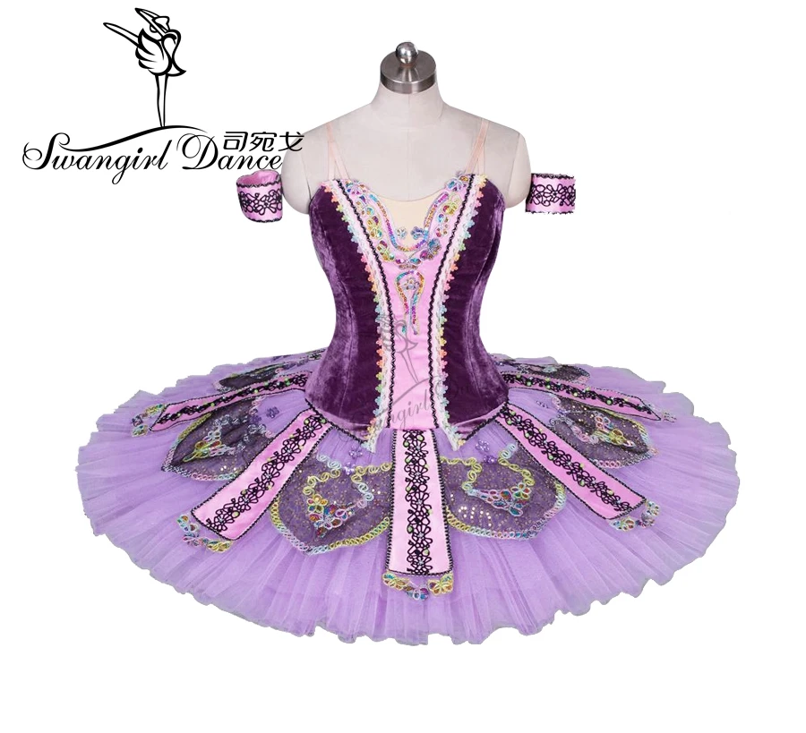 

Women Professional Ballet Tutus Purple Adult Ballet Stage Costume Performance Pancake Tutu BT9033