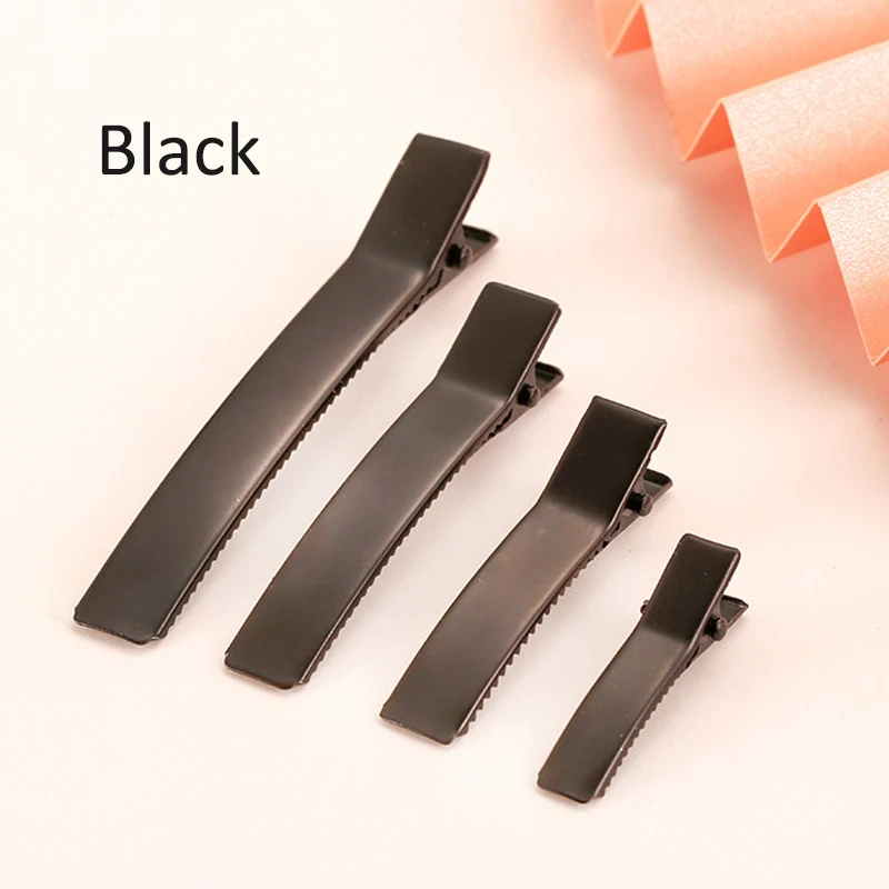 10-30 stücke 3,5-8cm Schwarz Haar Clips Basis Doppel Prong Alligator Metall Haarnadel Blank Schmuck Machen DIY Haar Zubehör für Mädchen