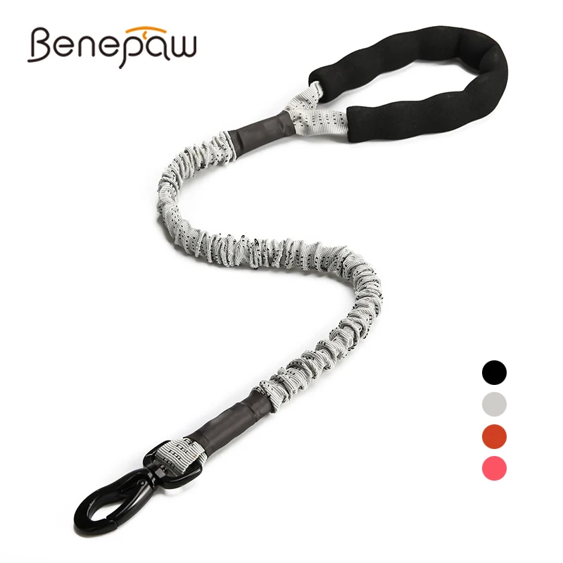 Benepaw Strong Reflective Extendable Dog Lead Durable Comfortable Padded Handle Bungee Training Pet Leash For Medium Large Dogs