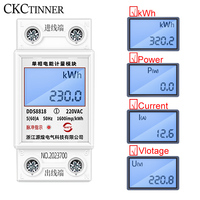 Din Rail LCD Digital Display Single Phase Reset Zero Energy Meter kWh Power Consumption Energy Electric Meter Wattmeter 220V 80A