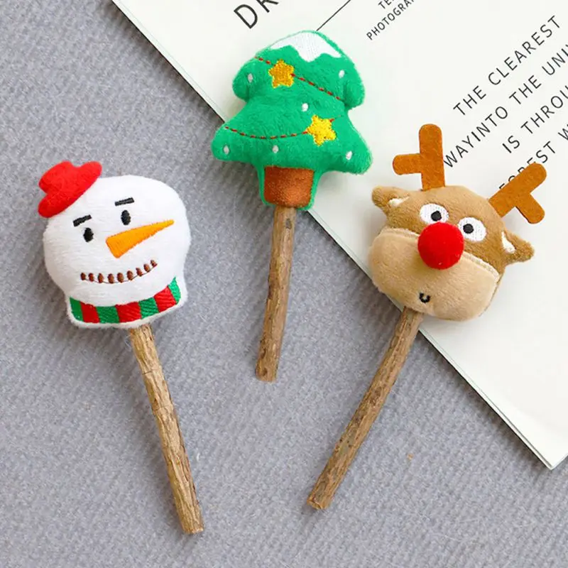 Plush Cat Toy Cute Snowman Elk Catnip Toy For Cleaning Teeth Interactive Cat Toy Pet Kitten Chew Toy Catnip Pet Grinding Toy