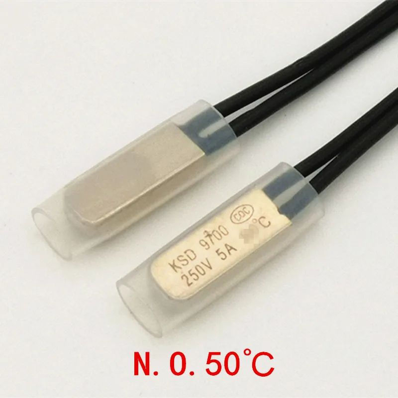 

100pcs/lot)50C KSD9700 Ncrmally Open Thermostat, Temperature Switch, NO50Celsius, Bimetal Disc.