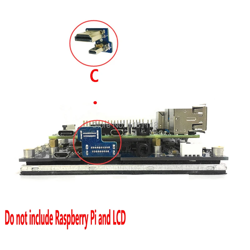 LCD HDMI Adapter connector For Raspberry Pi Pi5 4B 3B