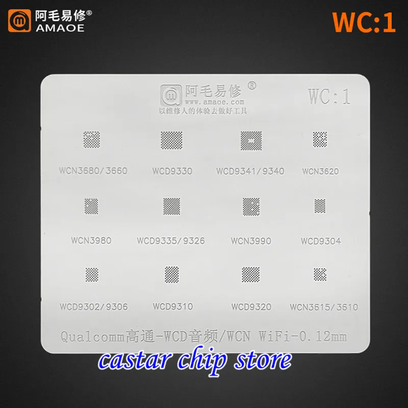 BGA Reballing Stencil for WTR WCD WCN IF WIFI IC WTR1625L WTR5975 WTR4905 WTR2965 WTR3905 WTR3925 WCN3980 WCN3990 WCD9335