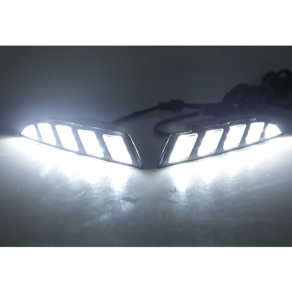 3 Color LED DRL For VW Scirocco 2010 2011 2012 2013 2014 Daytime Running Light With Turn Signal Lamp