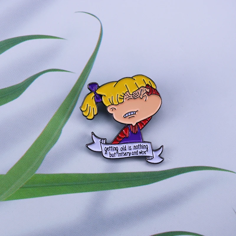 Funny Angelica pin 90s nostalgia cute flair jackets backpack decor for girlfriend