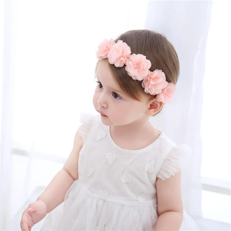 Baby-Stirnband Koreanische Neugeborenen-Blumen-Stirnbänder Baby-Mädchen Haaraccessoires DIY Schmuck Kinder Fotografie-Requisiten – Detail 2