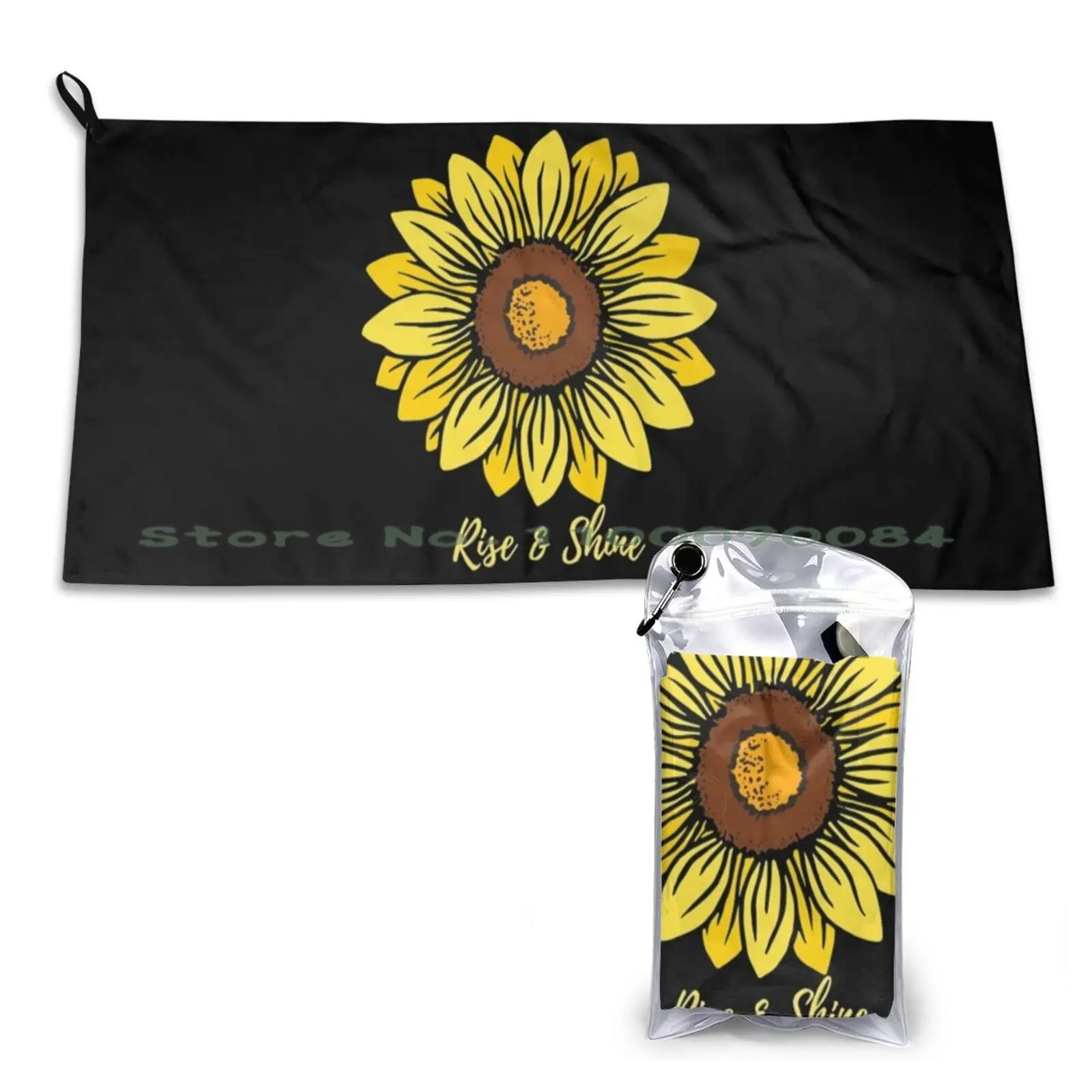 Rise And Shine Sunflower Quick Dry Towel Gym Sports Bath Portable Dogecoin Crypto Currency Dogecoin Cryptocurrency Dogecoin