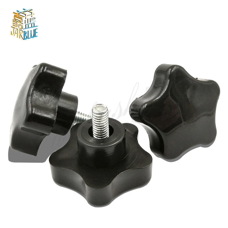 1Pcs M8 M10*16/20/25/30/35/40/50/60-100mm  bakelite hand tighten the screw plastic five-pointed star Star grip handle head screw