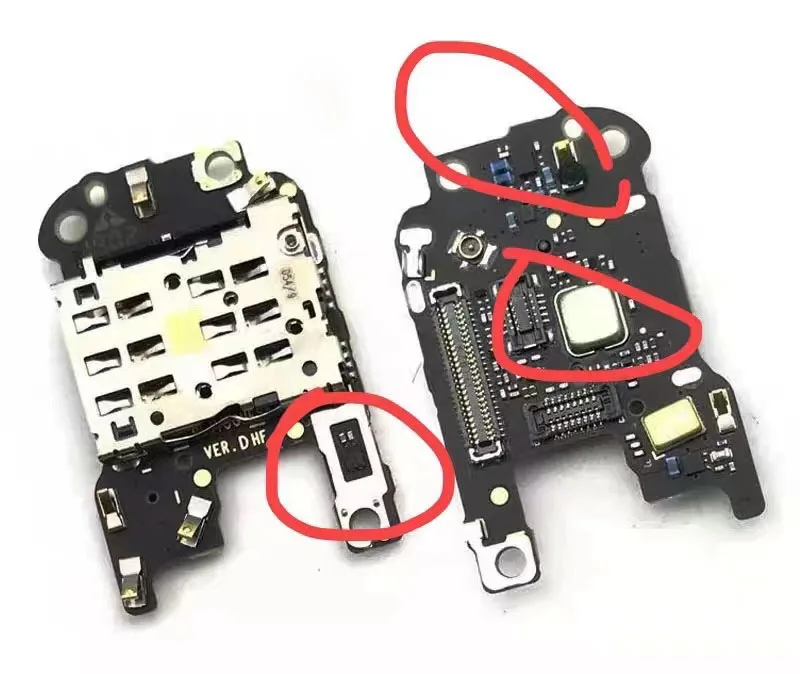 Original SIM Card Reader Slot Holder Flex Board with Mic Microphone For Huawer P30 Pro SIM SD Card Module W/ IC Chip Flex Cable