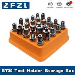 New BT30 tool holder storage box 25 hole CNC machine tool special hard plastic box handle finishing container tray bracket