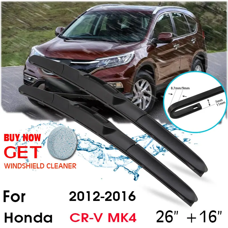 

Car Wiper Blade Front Window Windshield Rubber Silicon Refill Wipers For Honda CR-V MK4 2012-2016 LHDRHD 26"+16" Car Accessories