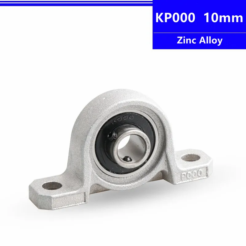 

100pcs KP000 Zinc Alloy Bore Diameter 10mm P000 Ball Bearing Pillow Block Mounted Support Shaft Spherical Roller 3d parts