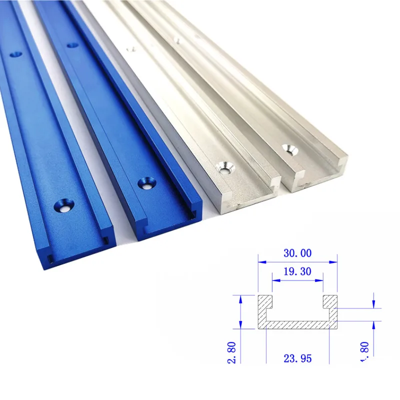 300-800mm Woodworking T-slot Miter Track Aluminum Alloy T-Track Miter Gauge Track Slot for Wood working Workbench Tools