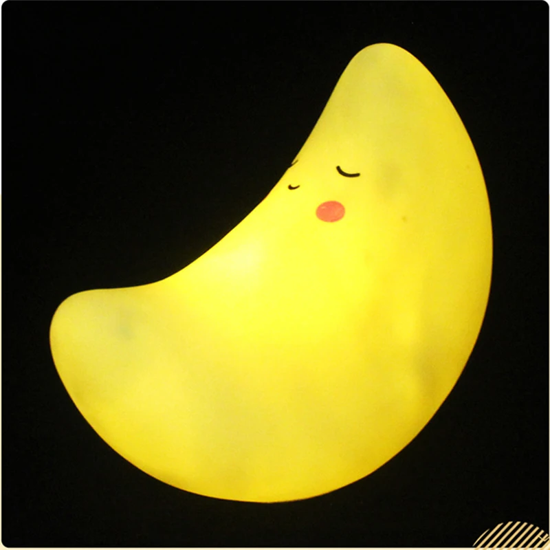 Cartoon Cute Stars Moon Sun LED Lights Cake Decoration Party Atmosphere Scene Dress Up Toys Beautiful Night Light